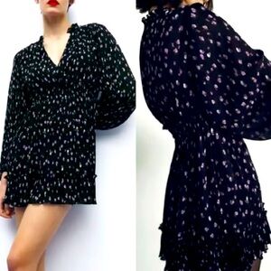 Zara black ruffle dress